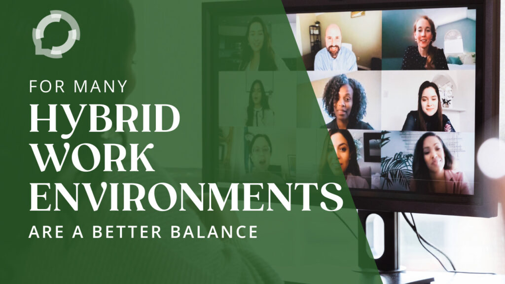 For many, hybrid work environments are a better balance.