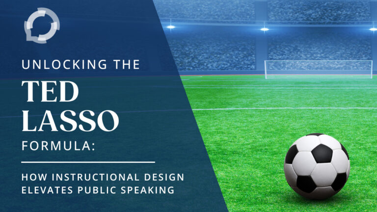 Image of soccer pitch. Unlocking the Ted Lasso formula: How instructional design elevates public speaking.